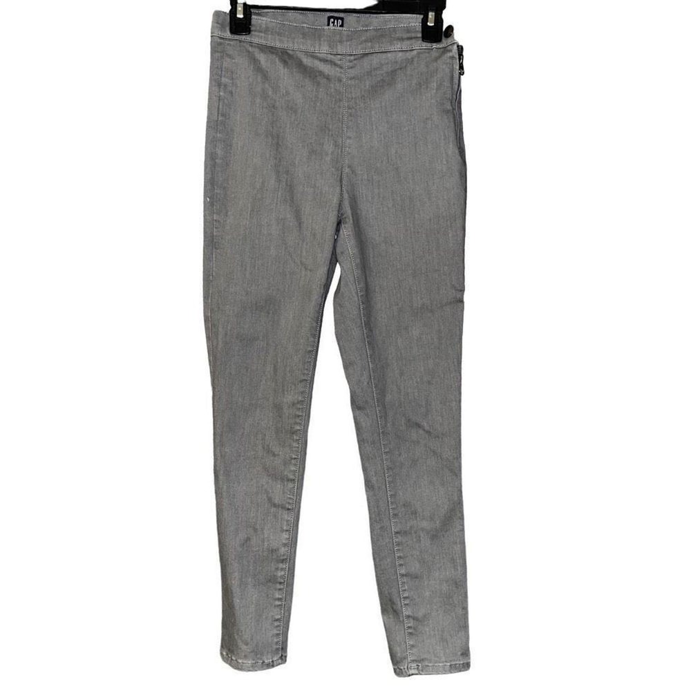 Gap True Skinny Gray Side Zip High Rise Jeans Womens Size 27 Regular
